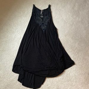 Flowy free people tunic mini dress embroidered beaded